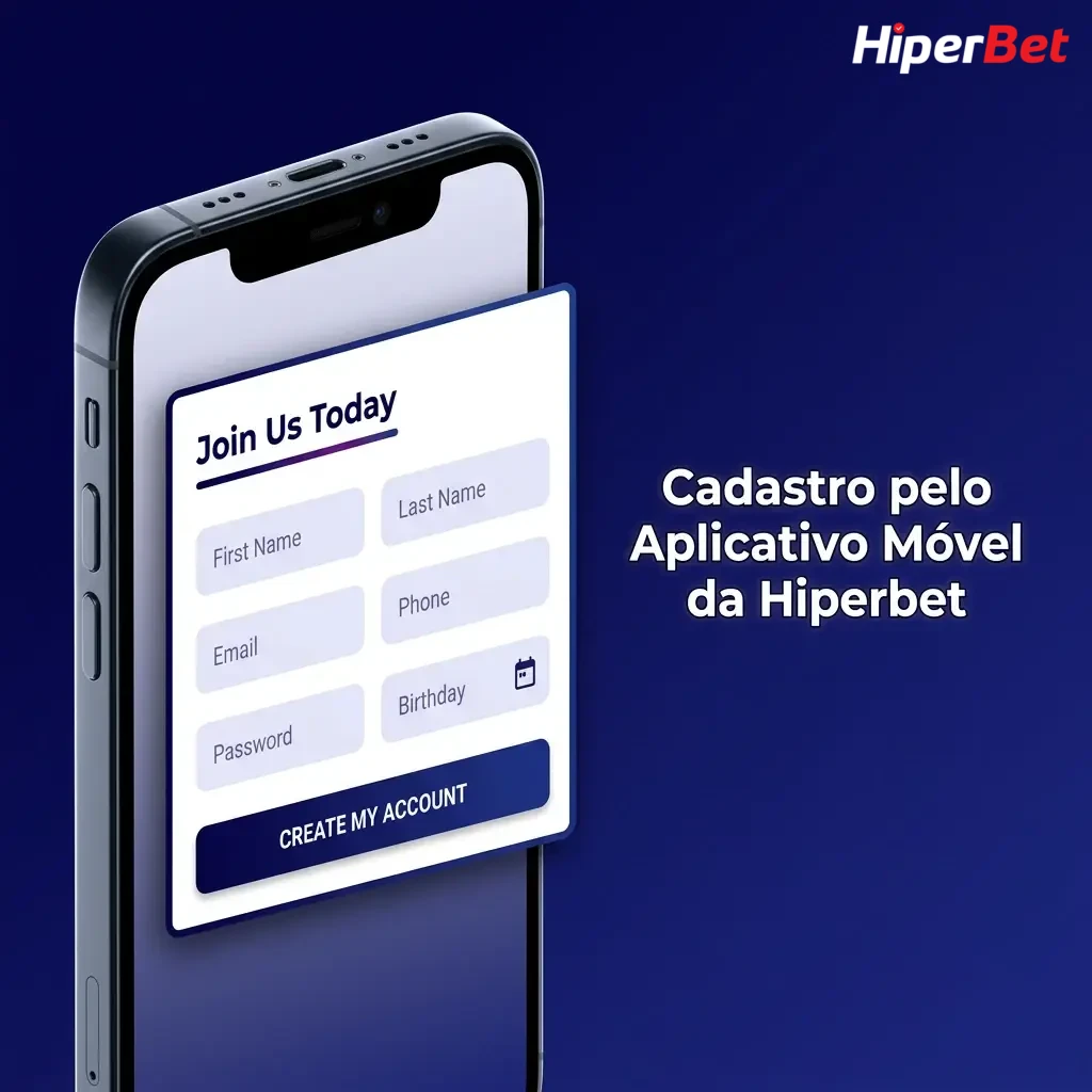 Hiperbet mobile app registration screen showing sign-up options for Android and iOS users