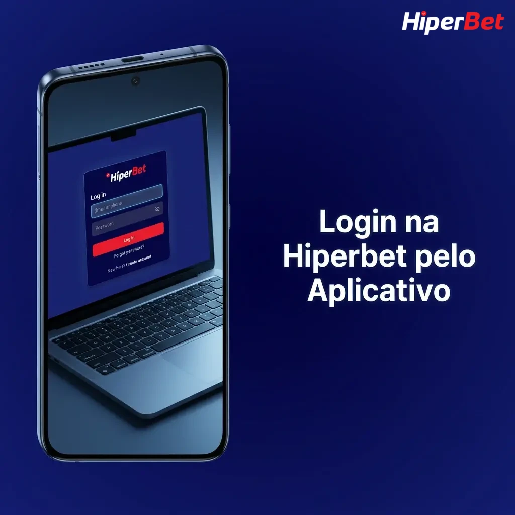 Person logging into the Hiperbet mobile app, entering email and password on a smartphone screen